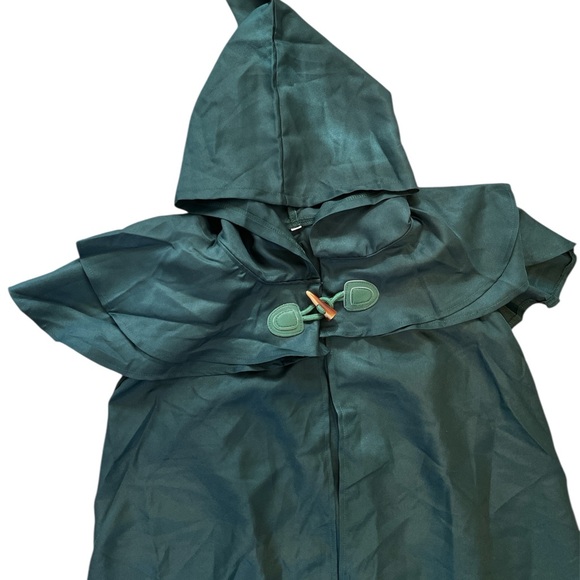 Unisex Dark Green Hooded Cloak - Picture 10 of 11